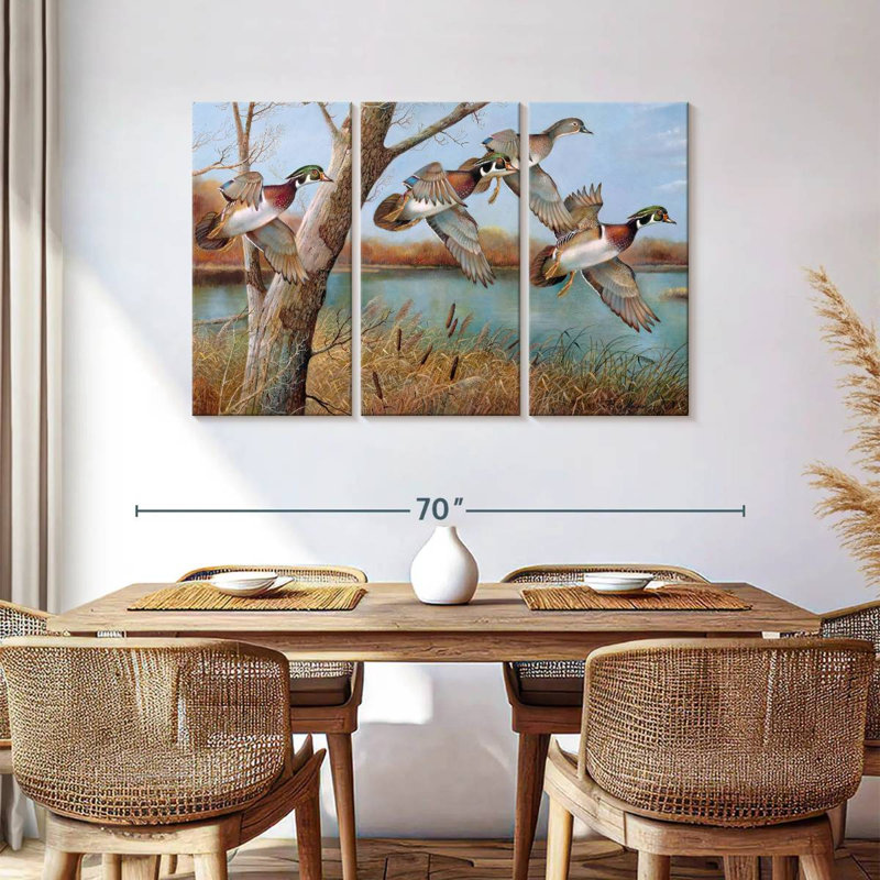 Brampt volant des canards en bois, H 36 po x l 57 po