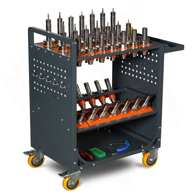 Chariot à outils gris Chariot à outils à commande numérique CAT40 Chariot à outils BT40 Chariot porte-outils à commande numérique Chariot de service de machine-outil à commande numérique (capacité CAT40 35)