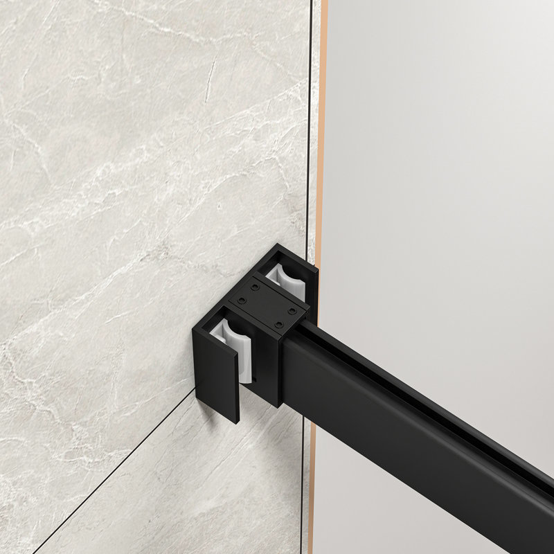 55-60" W x 60" H Frameless Double Sliding Tub Door Bypass Tub Door with 5/16"(8mm) Tempered Glass, Nano Explosion-proof Film, Matte Black