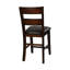 Ensemble de chaises en bois à hauteur de comptoir de 2 pièces de style classique rembourrées en similicuir