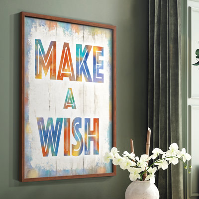 Make A Wish Framed Print - Solid Wood
