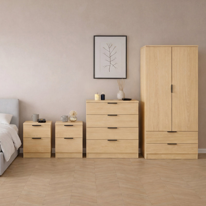4 Piece Bedroom Set, Pine