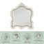 Miroir de coiffeuse rétro blanc sculpté de forme irrégulière de 45 pouces de hauteur