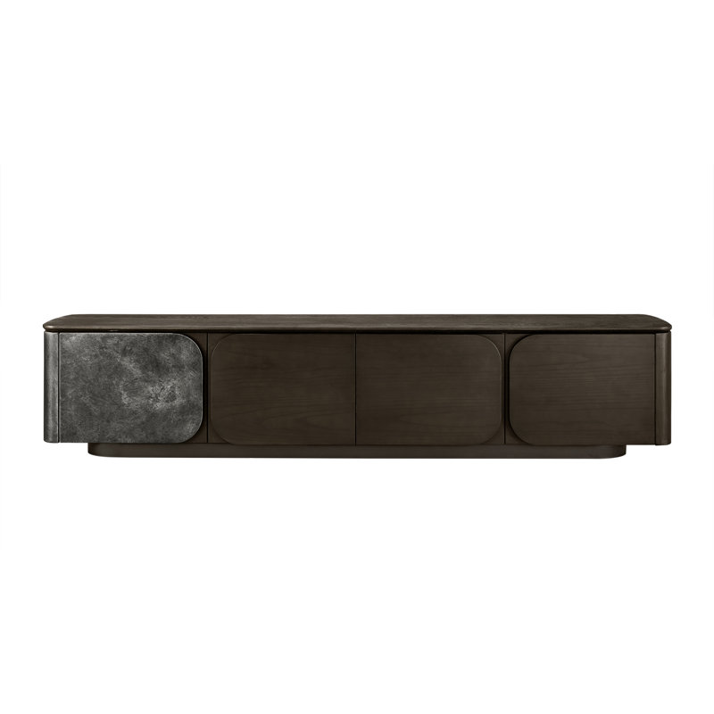 Raventon 79" Mid-Century Modern Solid Wood TV Stand with Storage for TVs up to 85"