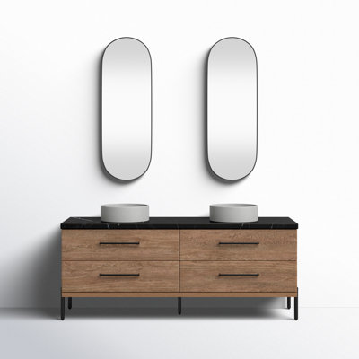 Dasher 72" Double Bathroom Vanity with Mirror