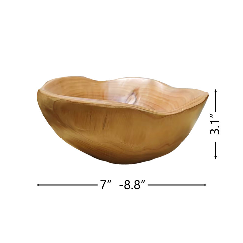 Bol en bois naturel en cèdre naturel pour fruits, entrée et table