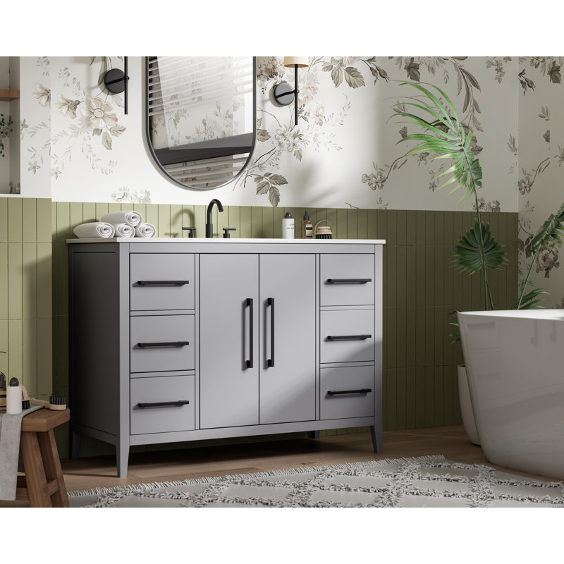 48 Inch Single Bathroom Vanity, Gray
