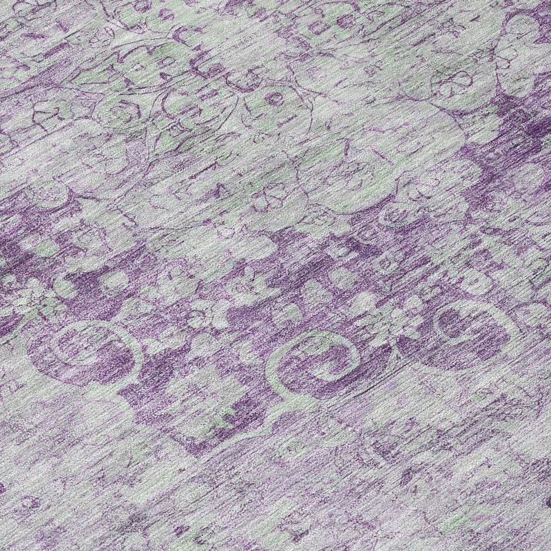 Machine Washable Indoor/Outdoor Claudian ACN1238 Purple Rug, Rectangle 8' x 10'