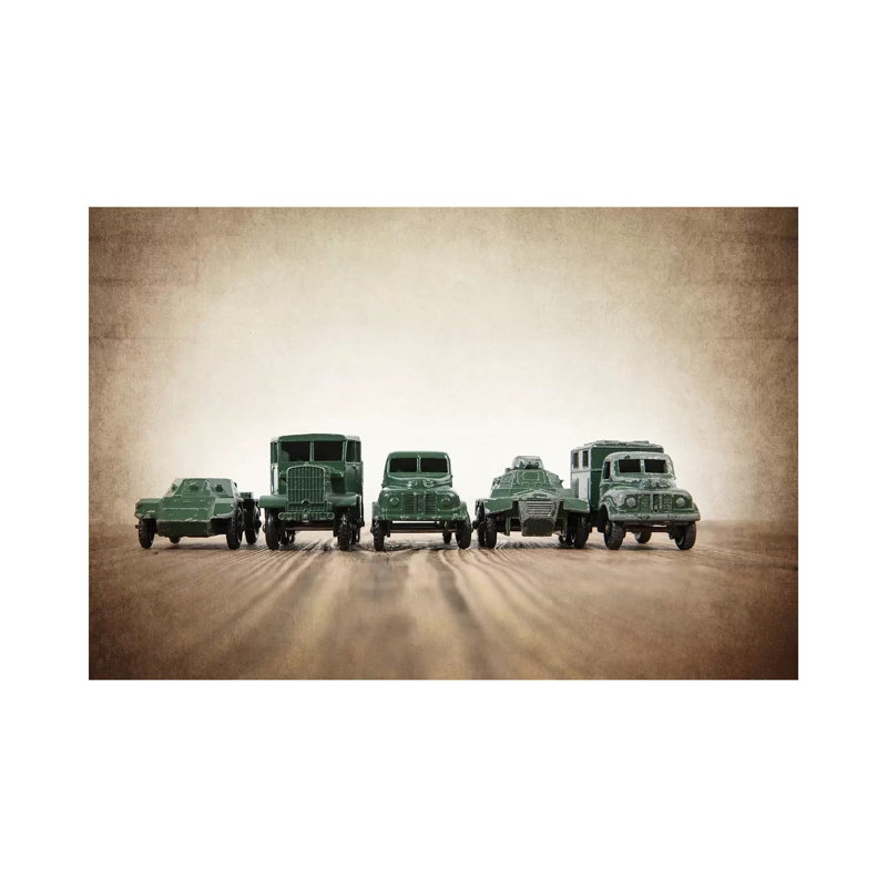Army Truck Lineup - Wrapped Canvas Print, 66.04 cm H x 45.72 cm W