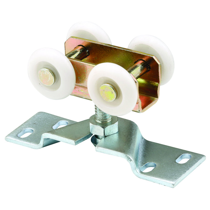 Pocket Door Roller Assembly, 1 in. Outside Diameter, Convex, Plastic Tires, Steel Bracket (Single Pack)