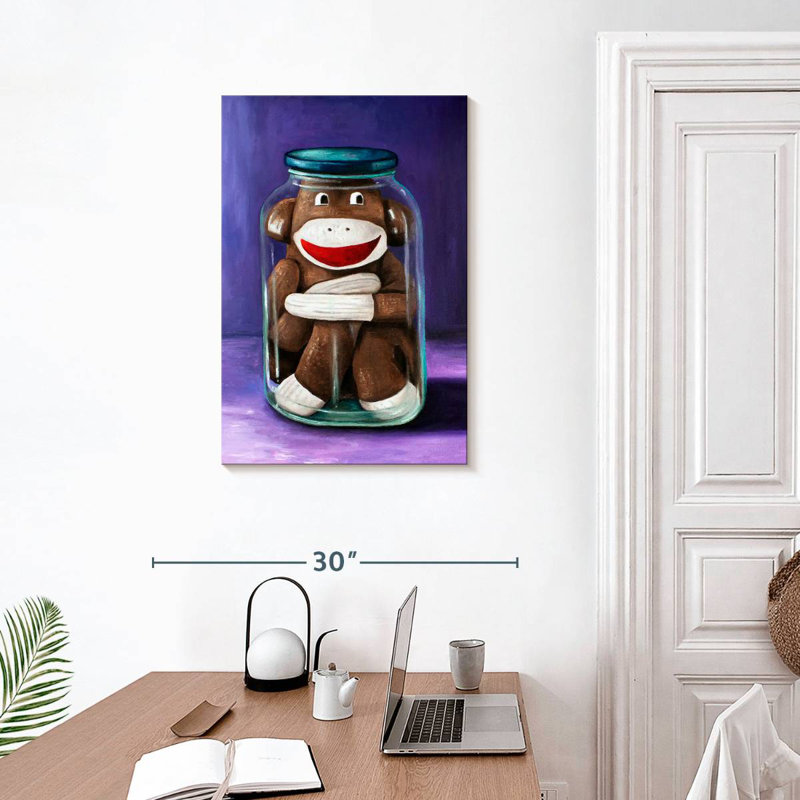 Ketti Preserving Childhood Sock Monkey, 30" H x 20" W