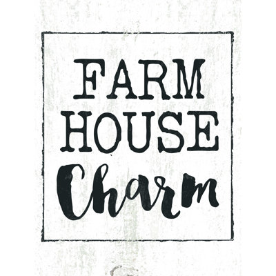 «Farmhouse Charm», art textuel sur toile tendue