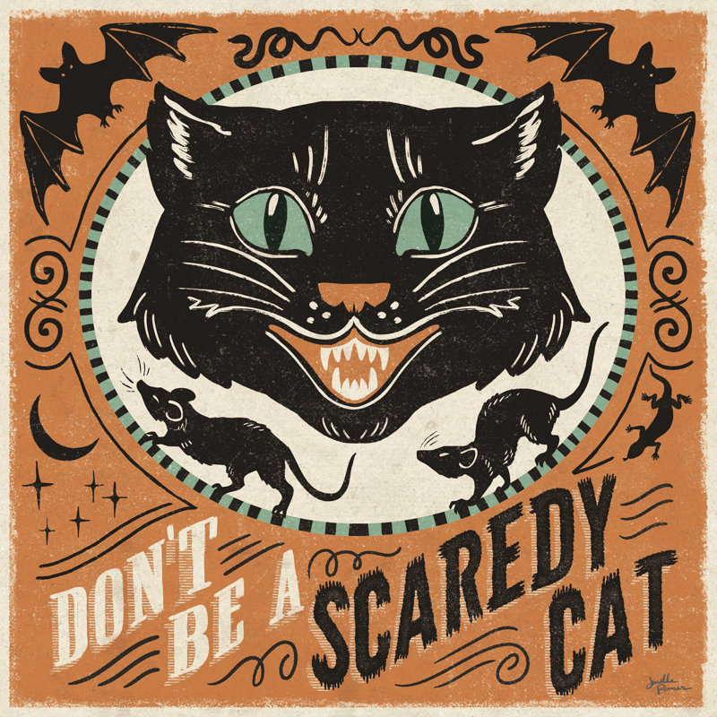 «Jaagruti Scaredy Cats III» par Janelle Penner, reproduction sur toile tendue, H 12 po x l 12 po x P 1,25 po