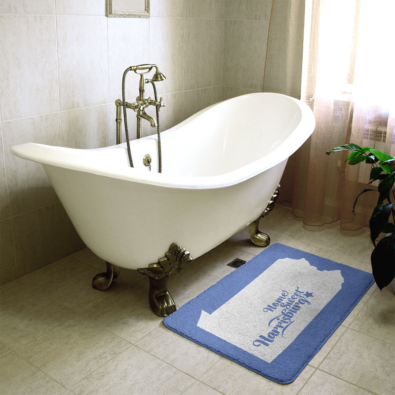 Memory Foam Non-Slip Bath Rug, 17" W x 21" L, Blue