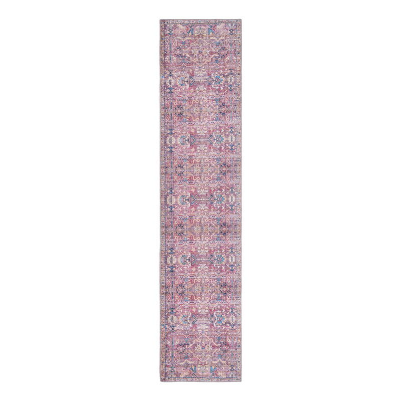 Tapis rose tissé à la machine Gwaltney, Tapis de couloir 2 pi 7 po x 12 pi