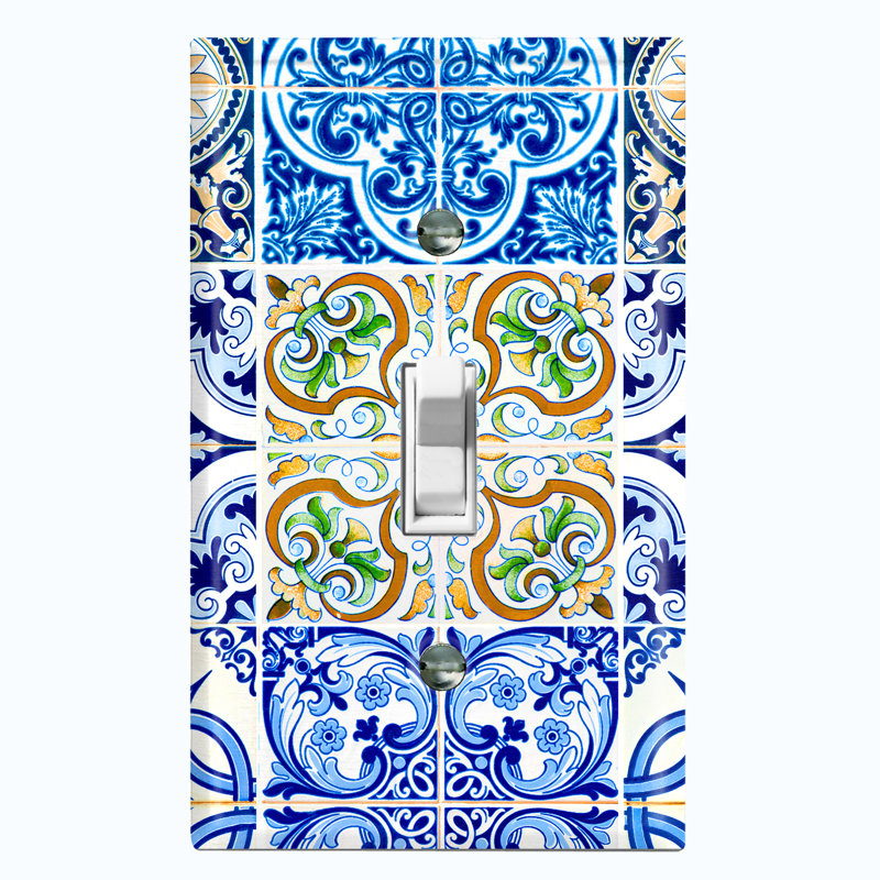 Patterned 1 - Gang Toggle Light Switch Standard Wall Plate