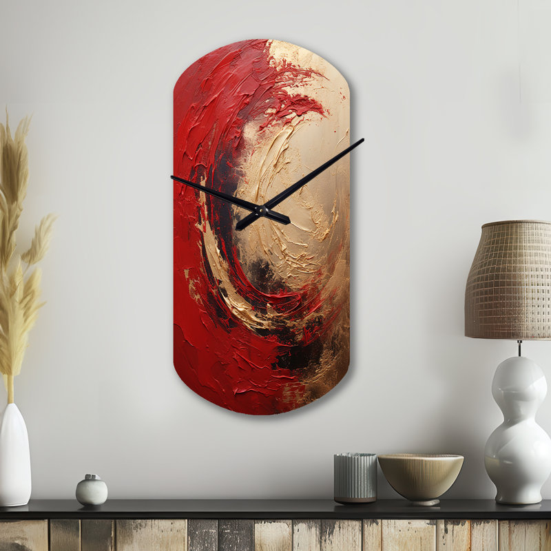 Horloge murale cylindrique dorée Okeith, Grand
