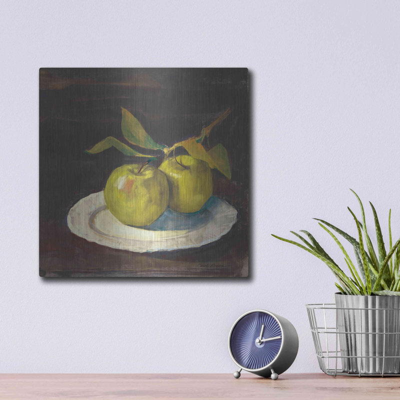 Luxe Green Art «Green Apple I Dark Brown» par Carol «Green Apple I Dark Brown» par Carol Rowan, H 12 po x l 12 po