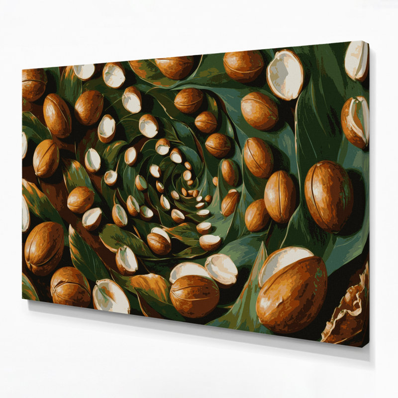 Hawaiian Kukui Nuts Brown Canvas Wall Art