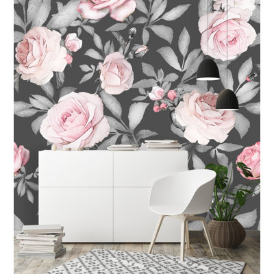 Rouleau de papier peint adhésif à motif de fleurs sans soudure à motif aquarelle amovible L 4,17 pi x l 50 po Gladsheim