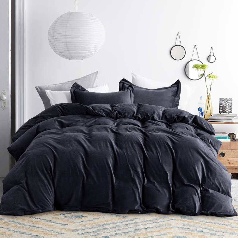 Ensemble de housse de couette 3 pièces, housse de couette en flanelle avec fermeture à glissière - NTBAY, Grand lit