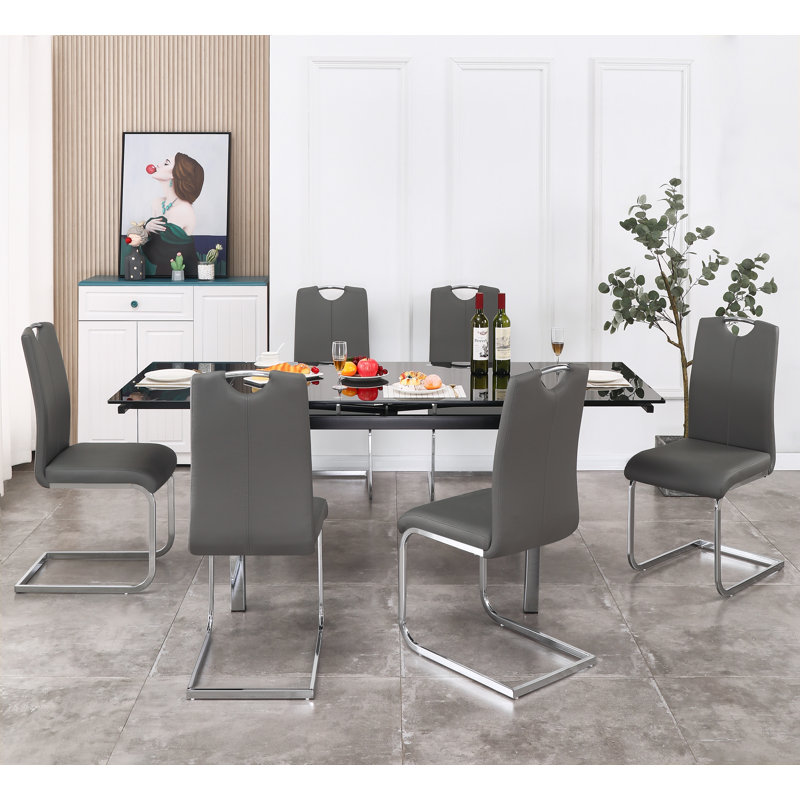 Martika Dining Set, Black, Grey