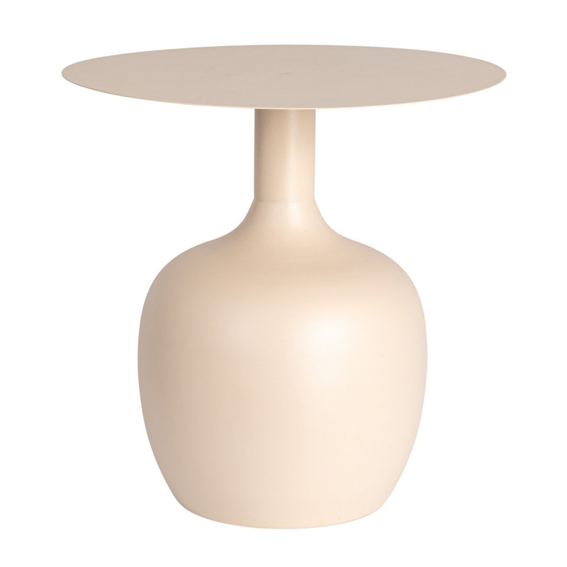 Table d'appoint carrée en métal Carter, crème, Crème