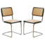 Ensemble de 2 chaises de salle à manger en rotin