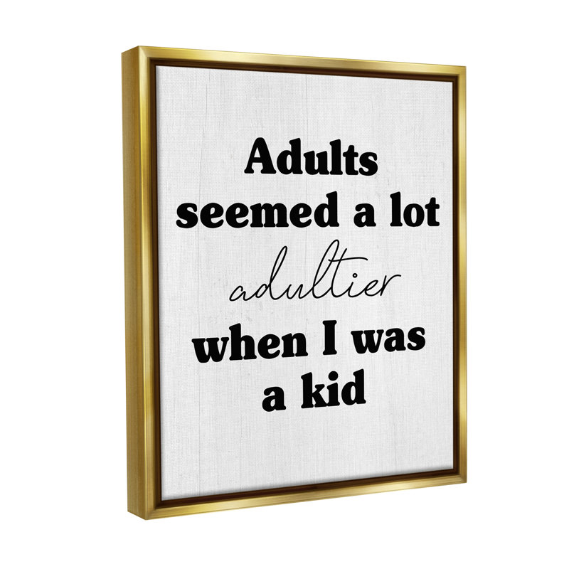 "Sassy Adult Expression" par Lil 'Rue sur toile, Cadre flottant métallique doré, H 31 po x l 25 po