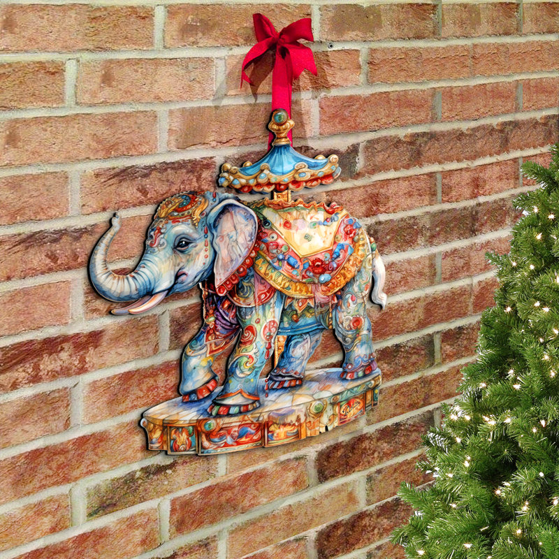 Décoration murale en bois Harlesden Elefant Christmas