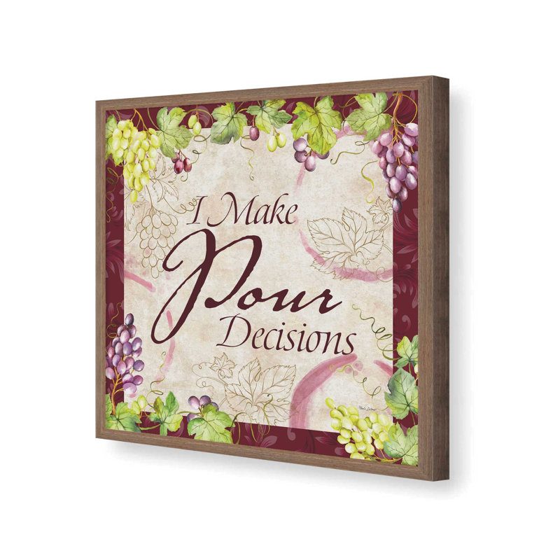«I Make Pour Decisions» par Nicole DeCamp, reproduction d'art, H 37,5 po x l 37,5 po, Brun, Impression encadrée