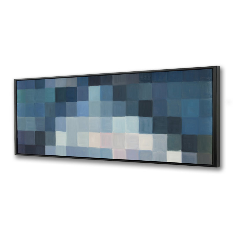 Pixelated Mountainous Landscape - Toile encadrée pour la décoration intérieure, H 21,25 po x l 61,25 po