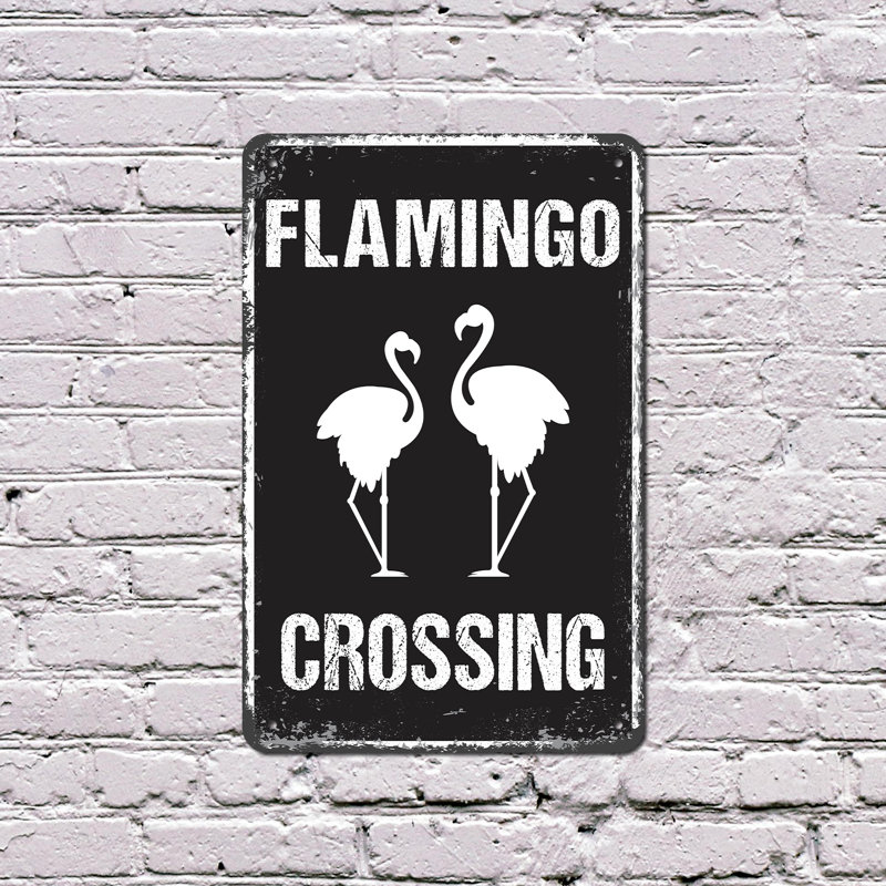 Panneau en plastique Flamingo Crossing 8 po x 12 po