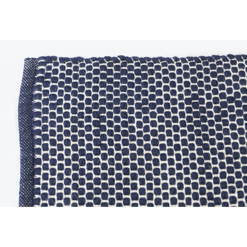 Tapis bleu marine tissé à la main Jermyia, Rectangle 2 pi x 3 pi