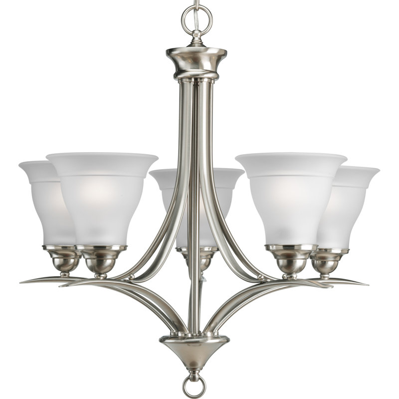 Wanette 5 - Light Dimmable Classic / Traditional Chandelier, Brushed Nickel