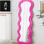 Rose - miroir de plancher en flanelle teinté pleine longueur Wave