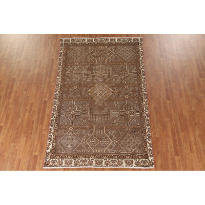 Tapis brun géométrique 6 x 9
