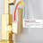 Modern Gold Single Hole Bathroom Sink Faucet Hollow Rectangular High Arc Spout Single Handle Vanity Faucet with 15.7inch Supply Lines