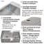 Évier en acier inoxydable à double cuve encastré / encastré 40/60 FORNO ACQUA 33 po avec robinet à cascade