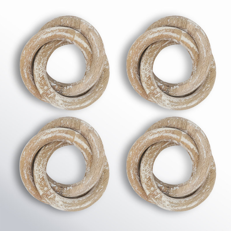 Wood Napkin Ring, White