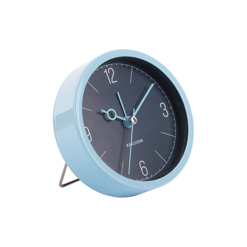 Aluminum Mechanical Alarm Tabletop Clock, Blue