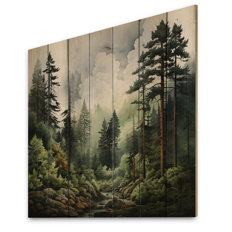 Bricyn " Pine Tree Forest ", 25" H x 25" W x 0.78" D