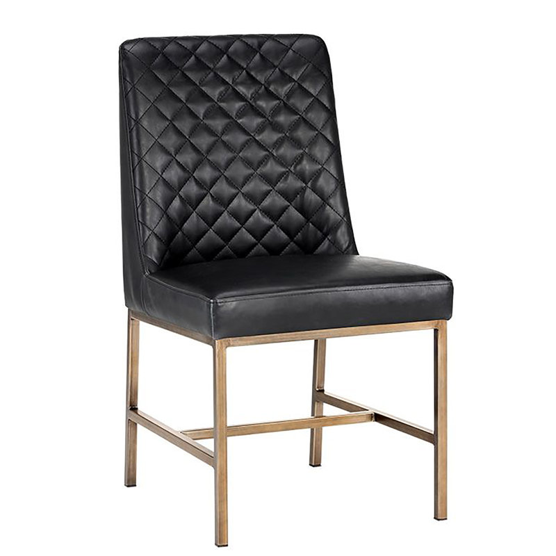 5West Upholstered Dining Chair, Black Faux Leather