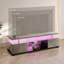 Meuble télé pour meuble télé 55 pouces à DEL avec console de rangement multimédia et grande armoire latérale pour le salon (gris et noir)