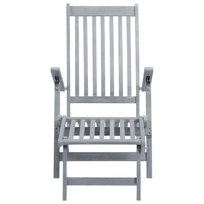 Chaise longue simple en acacia avec coussins 65,7 po Wilton