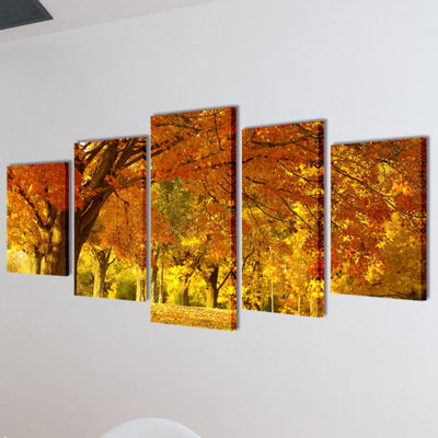 Maple Trees - 5 Piece No Frame Print on Canvas