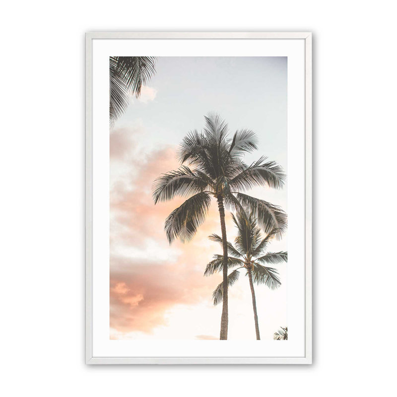 Tropical Twilight Print, Opaque White Framed, 15" H x 12" W x 1.25" D
