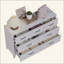 Commode 7 tiroirs, grande armoire de rangement à profil bas, commode en métal blanc pour chambre à coucher, salon et entrée