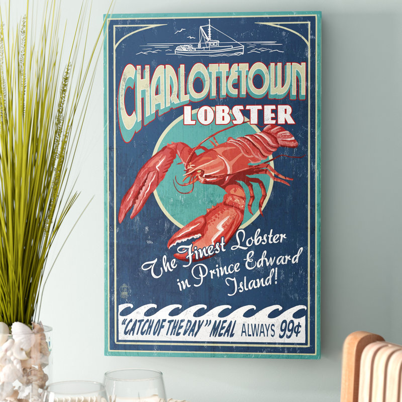 « homard », art textuel sur toile tendue, H 32 po x l 22 po x P 2 po