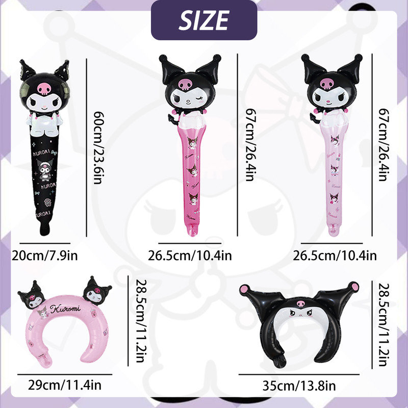 28 Pcs Kuromi Birthday Party Foil Balloon Decoration Set, Kuromi Party Supplies